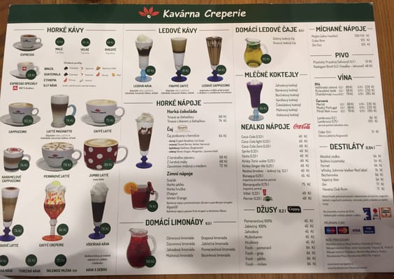 Menu photo 1 Kavárna Creperie Prague, PR