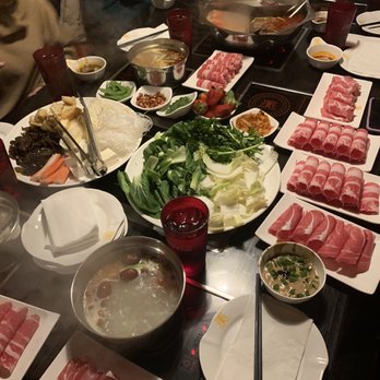 Nine Ting - Many of the hotpot selections at our table - Korean Near Me - Philadelphia, Pennsylvania Nine Ting - Many of the hotpot selections at our table - Korean Near Me - Philadelphia, Pennsylvania