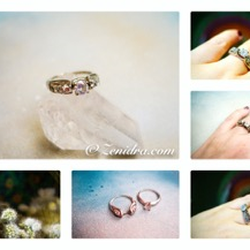 Jjanusz Custom Jewelry Design - a photo montage from a happy customer showing her engagement ring and matching wedding band that slips right over the engagement ring!
