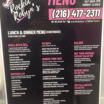 Rockin' Robyn's Takeout - Menu - Food Delivery Services Near Me - Cleveland, Ohio