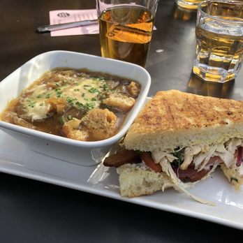 Postino Annex - French onion soup was so good!! With Nine Iron Panini - Wine Bars Near Me - Tempe, Arizona Postino Annex - French onion soup was so good!! With Nine Iron Panini - Wine Bars Near Me - Tempe, Arizona