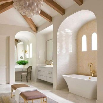 Integrity Creative Solutions - a large bathroom with a tub and a large chandelier - Countertop Installation Near Me Integrity Creative Solutions - a large bathroom with a tub and a large chandelier - Countertop Installation Near Me