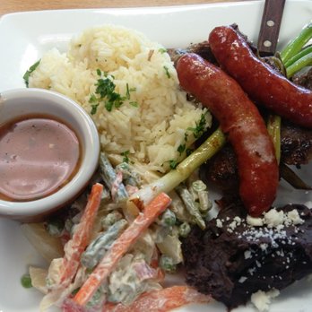 El Rinconcito Chapin - Churrasco with chorizo, rice, refried beans, and veggie salad - Latin American Near Me - Cleveland, Ohio