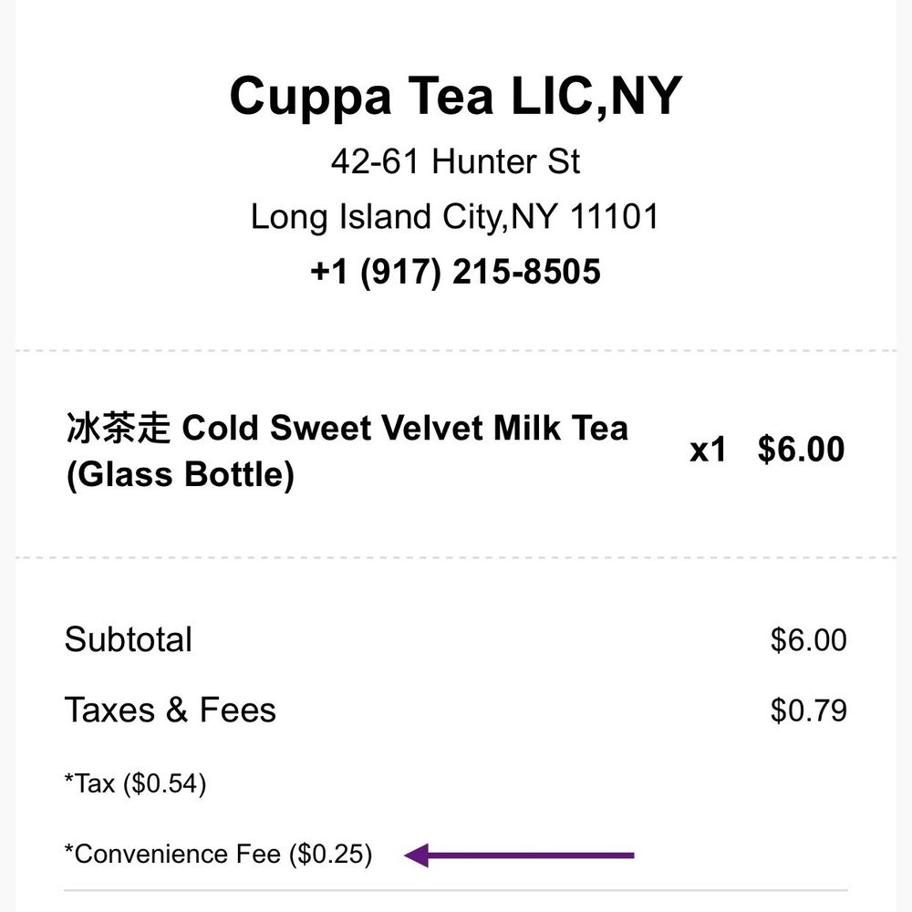 Cuppa Tea - Kiosk Receipt - Patisserie/Cake Shop Near Me - Long Island City, New York Cuppa Tea - Kiosk Receipt - Patisserie/Cake Shop Near Me - Long Island City, New York