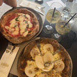 Margarita pizza with Hugo spritz Margarita pizza with Hugo spritz