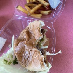 California Steak & Fries - Half of my smash burger already eaten lol