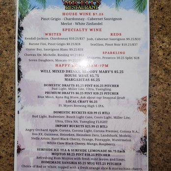 Micelis Waterfront Restaurant - DRINK MENU - Italian Near Me - Matlacha, Florida Micelis Waterfront Restaurant - DRINK MENU - Italian Near Me - Matlacha, Florida