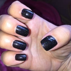 TLC Nail Spa - Black gel mani with glitter