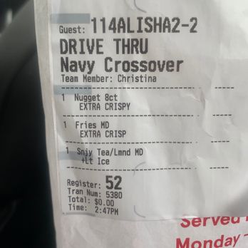Chick-fil-A - My receipt...... for how I exactly ordered my food the way I wanted to eat it. - Fast Food Near Me - Merrillville, Indiana Chick-fil-A - My receipt...... for how I exactly ordered my food the way I wanted to eat it. - Fast Food Near Me - Merrillville, Indiana