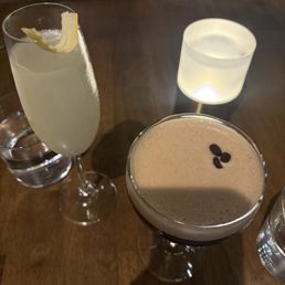 French 75 (left) and Espresso Martini (right)