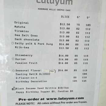 Luluyum - Menu - Desserts Near Me - San Mateo, California Luluyum - Menu - Desserts Near Me - San Mateo, California
