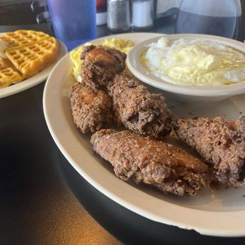 Tal's Cafe - Party wings well done, and bland, waffle and grits - Breakfast & Brunch Near Me - Los Angeles, California Tal's Cafe - Party wings well done, and bland, waffle and grits - Breakfast & Brunch Near Me - Los Angeles, California