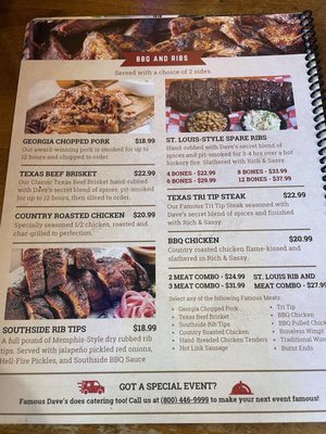 Menu photo 4 Famous Dave's Rancho Cucamonga, CA