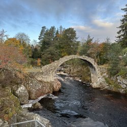 Cairngorm National Park - Scenic remnants of the Carrbridge bridge, which was mostly washed away in a flood.