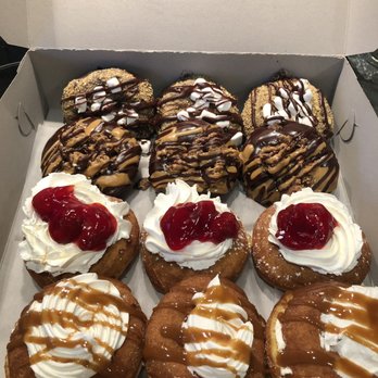 Doughology - Lynbrook - Bottom up churro, cheesecake, peanut buttercup, S'mores - Donuts Near Me - Lynbrook, New York