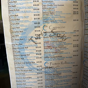 Turi’s Sushi - Menu. Special rolls and protein rolls. Sashimi. Carpaccio - Japanese Near Me - Vista, California Turi’s Sushi - Menu. Special rolls and protein rolls. Sashimi. Carpaccio - Japanese Near Me - Vista, California