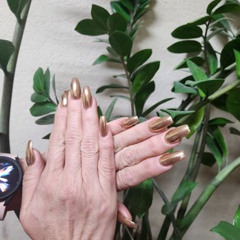 Luxe Nails & Spa - Gold Chrome-Perfectly Executed-No Lumps-No Bumps - Waxing Near Me - Phoenix, Arizona