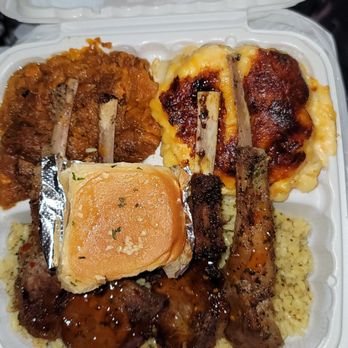 Poppin Platters - Lambchop platter with yam and mac and cheese. - Soul Food Near Me - Philadelphia, Pennsylvania Poppin Platters - Lambchop platter with yam and mac and cheese. - Soul Food Near Me - Philadelphia, Pennsylvania