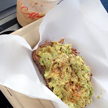 The Coffee Shop - Avocado Toast  Iced Almond milk Latte - Coffee & Tea Near Me - Portland, Oregon