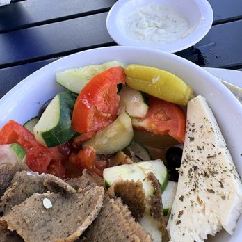 Ela - Lunch Special pick your own Bowl, L+B Gyro, Lemon Potatoes, Cuke, Tomats, Feta, Taziki. - Greek Near Me - New Port Richey, Florida Ela - Lunch Special pick your own Bowl, L+B Gyro, Lemon Potatoes, Cuke, Tomats, Feta, Taziki. - Greek Near Me - New Port Richey, Florida