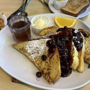 Two Chicks - Poppyseed French Toast with blueberry compote - Breakfast & Brunch Near Me - Reno, Nevada