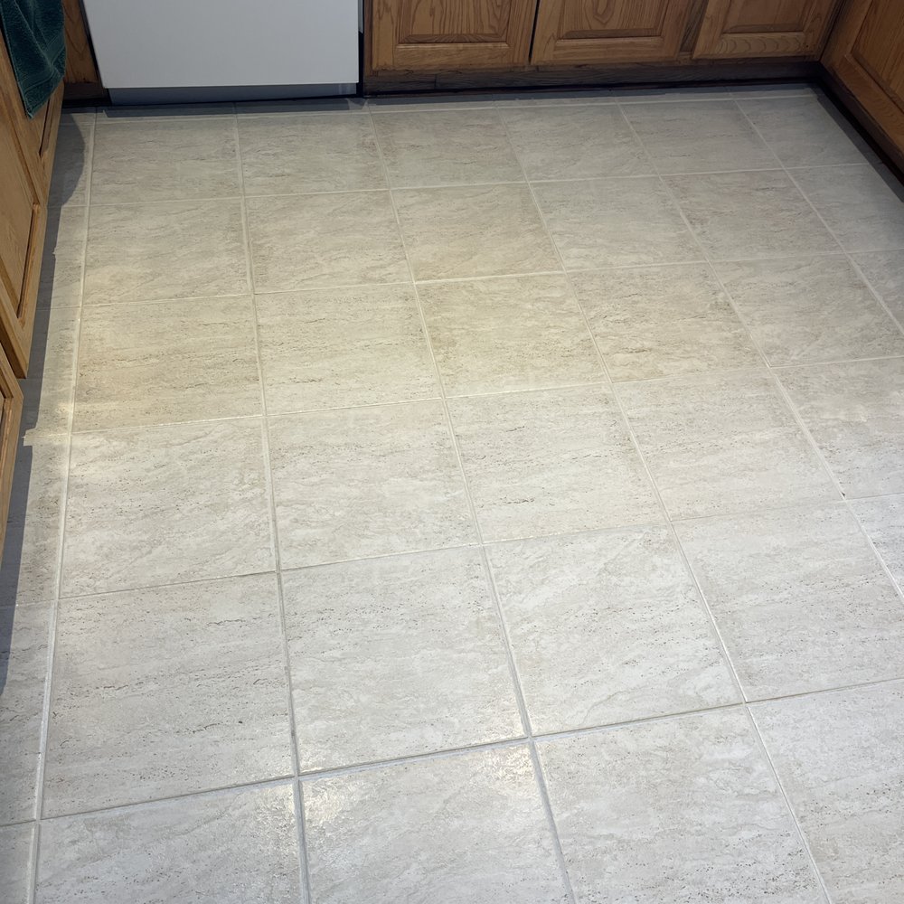 After photo of kitchen tile flooring After photo of kitchen tile flooring
