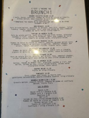 Menu photo 2 Le Café Bloom Montreal, QC Menu photo 2 Le Café Bloom Montreal, QC