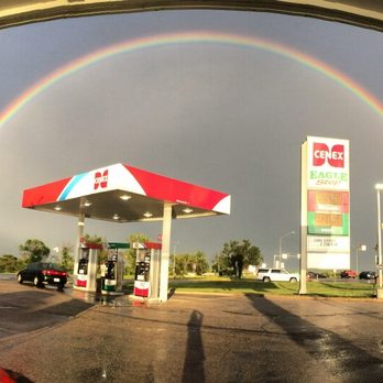Aurora Eagle Stop - a double rainbow over a gas station - Gas Stations Near Me - Aurora, Missouri