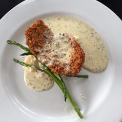Bryans On 290 - Duck Schnitzel, asparagus, mustard andouille gravy