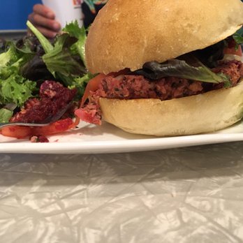 Square Cafe - Chick pea and beat burger--great for vegetarians! - Breakfast & Brunch Near Me - Pittsburgh, Pennsylvania Square Cafe - Chick pea and beat burger--great for vegetarians! - Breakfast & Brunch Near Me - Pittsburgh, Pennsylvania
