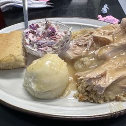 The Hungry Goats - Turkey and dressing, mashed potatoes, Cole slaw and cornbread