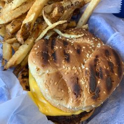 P.T.'s Olde Fashioned Grille - Burger with fries