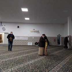 The mosque is large and spacious.