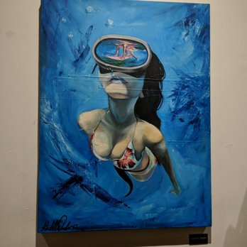 Culture Brewing - Gretchen Weinder art on display at Culture. Get it, gurrrl! - Breweries Near Me - Encinitas, California