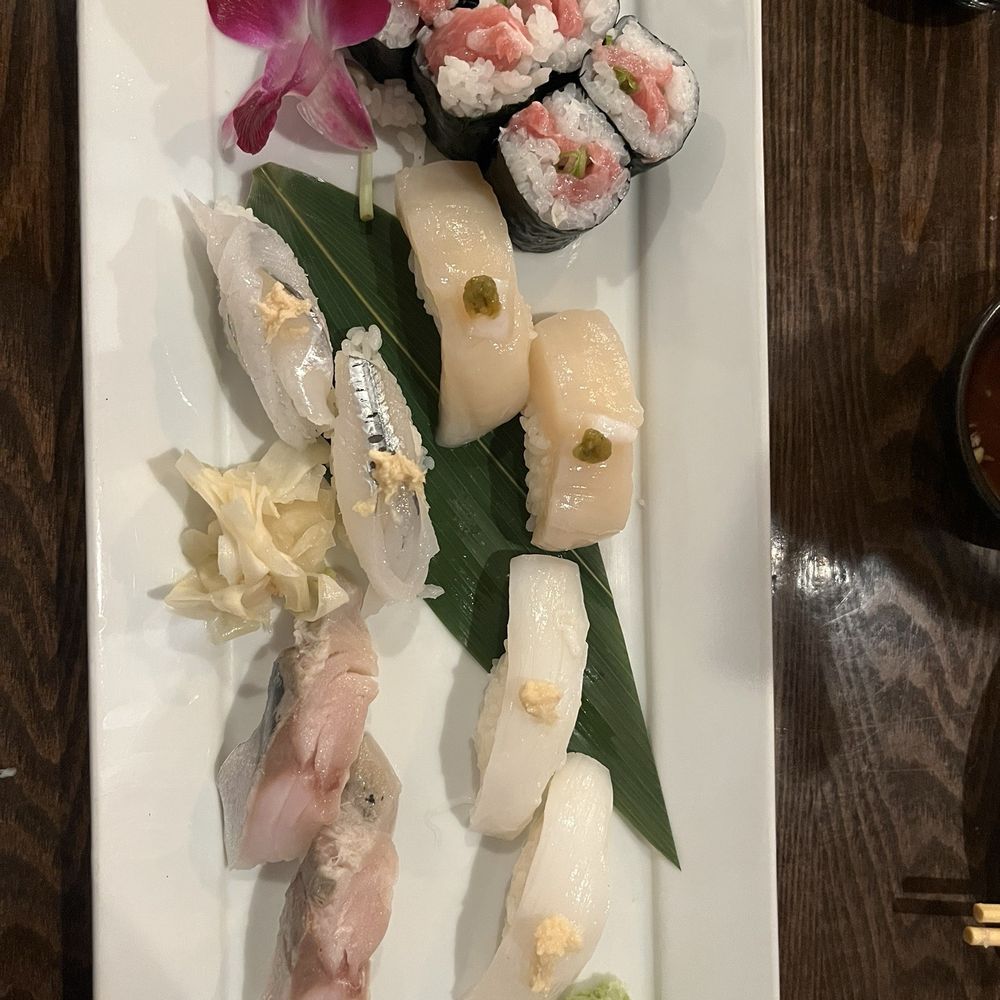 Toshi Sushi - Negi toro roll... scallop ... squid... mackerel and Japanese half beak - Japanese Near Me - Gardena, California Toshi Sushi - Negi toro roll... scallop ... squid... mackerel and Japanese half beak - Japanese Near Me - Gardena, California
