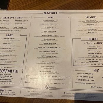 GATSBY - Brunch Menu - Cocktail Bars Near Me - Washington, DC, District of Columbia GATSBY - Brunch Menu - Cocktail Bars Near Me - Washington, DC, District of Columbia