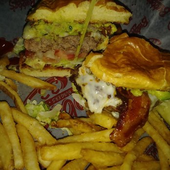 Bubba's 33 - Perfectly cooked avocado bacon burger w/fries it was delicious!!!! - American Near Me - Peoria, Arizona Bubba's 33 - Perfectly cooked avocado bacon burger w/fries it was delicious!!!! - American Near Me - Peoria, Arizona
