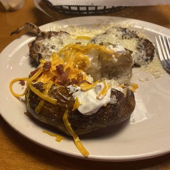 Texas Roadhouse - Portobello Mushroom Chicken with loaded Baked Potato - Steakhouses Near Me - Montgomeryville, Pennsylvania Texas Roadhouse - Portobello Mushroom Chicken with loaded Baked Potato - Steakhouses Near Me - Montgomeryville, Pennsylvania