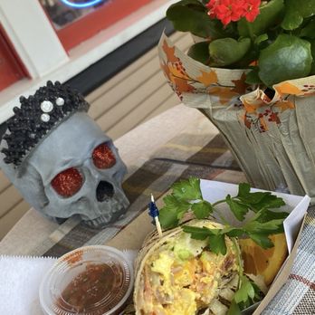 The Queen Bean Coffee House - Breakfast burrito with a side of fresh salsa. So delicious. - Coffee & Tea Near Me - Modesto, California The Queen Bean Coffee House - Breakfast burrito with a side of fresh salsa. So delicious. - Coffee & Tea Near Me - Modesto, California
