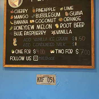 Tiki Shack - Updated menu 07/26/2020 - Shaved Ice Near Me - Los Angeles, California Tiki Shack - Updated menu 07/26/2020 - Shaved Ice Near Me - Los Angeles, California