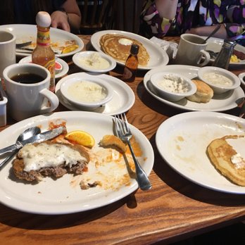 Cracker Barrel Old Country Store - Aftermath of 2 grandma's samplers and a country fried steak... so filling - Southern Near Me - Garner, North Carolina