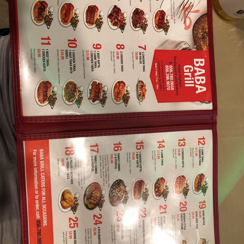Baba Grill - Their entire menu - Afghan Near Me - Cinnaminson, New Jersey Baba Grill - Their entire menu - Afghan Near Me - Cinnaminson, New Jersey