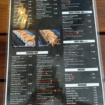 Sumo AYCE Sushi - Back of menu (Jan 2026) - Japanese Near Me - Honolulu, Hawaii