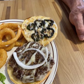 Triple B's - Inside jalapeño burger. - Pool Halls Near Me - Westley, California