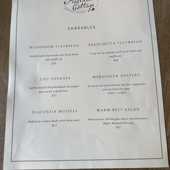 Mallard Cottage - Shareables menu - Canadian (New) Near Me - St. John's, Newfoundland and Labrador Mallard Cottage - Shareables menu - Canadian (New) Near Me - St. John's, Newfoundland and Labrador