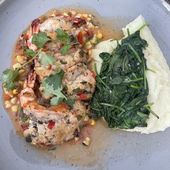 Casa Ortega - Camarones Rellenos De Cangrejo  Jumbo shrimp stuffed with crabmeat, mashed potato, sautéed spinach, chipotle- corn butter scampi - Breakfast & Brunch Near Me - Wappingers Falls, New York