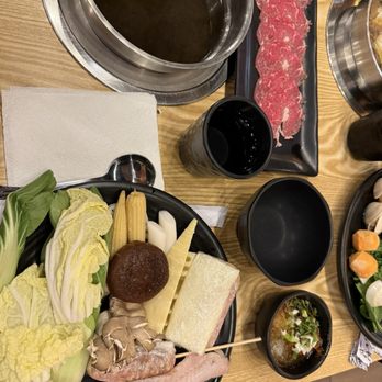 PK Shabu & Grill - Sukiyaki Broth with my choice of veggies and seafood! - Hot Pot Near Me - Mesa, Arizona PK Shabu & Grill - Sukiyaki Broth with my choice of veggies and seafood! - Hot Pot Near Me - Mesa, Arizona