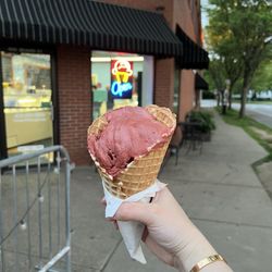 Scoops In Sewickley - Red velvet in a waffle cone