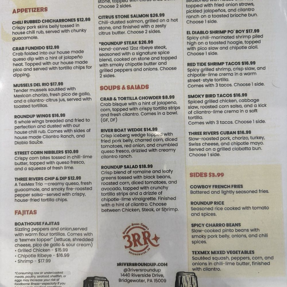 Three Rivers Roundup - Menu - Tex-Mex Near Me - Bridgewater, Pennsylvania Three Rivers Roundup - Menu - Tex-Mex Near Me - Bridgewater, Pennsylvania