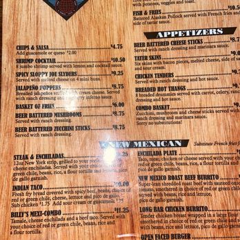 Billy's Long Bar - Menu - Bars Near Me - Albuquerque, New Mexico
